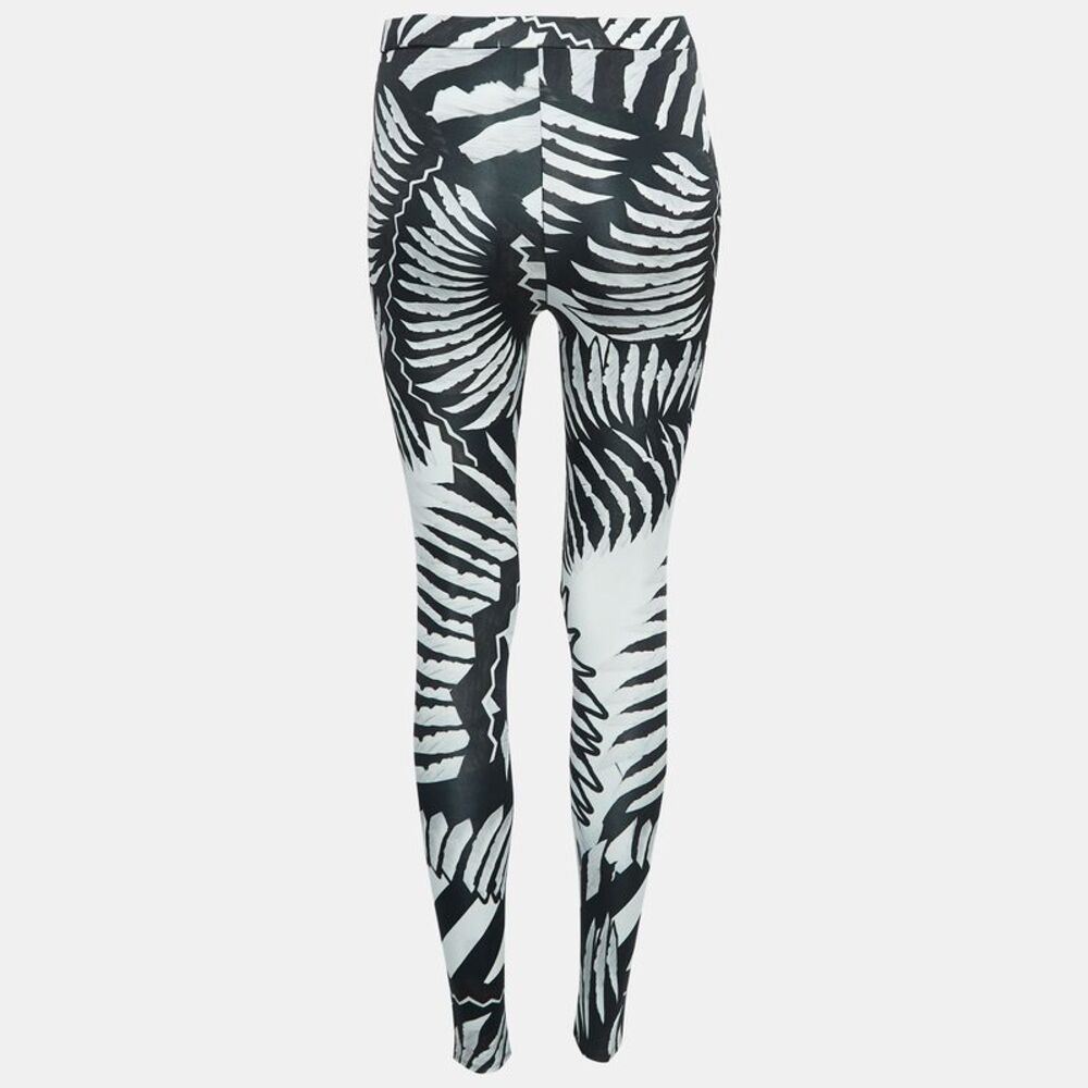 Just Cavalli Black/White Printed Jersey Leggings S View 2